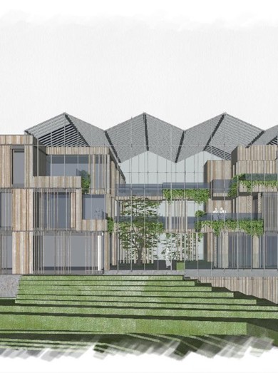 Gebouwen Met Kassen Ertussen